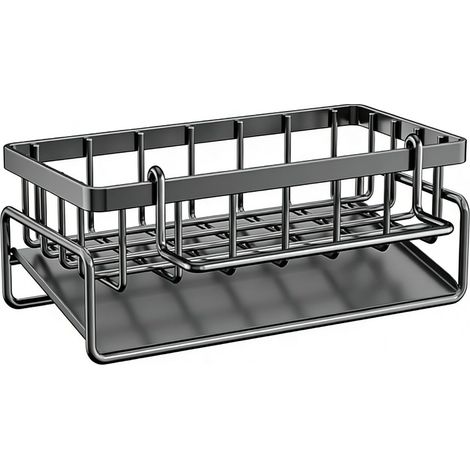 Soporte Para Toallas De Cocina - Organizador 3 En 1 Con Escurridor - Acero Inoxidable - 23 X 11 Cm - 1 Unidad (1/5)