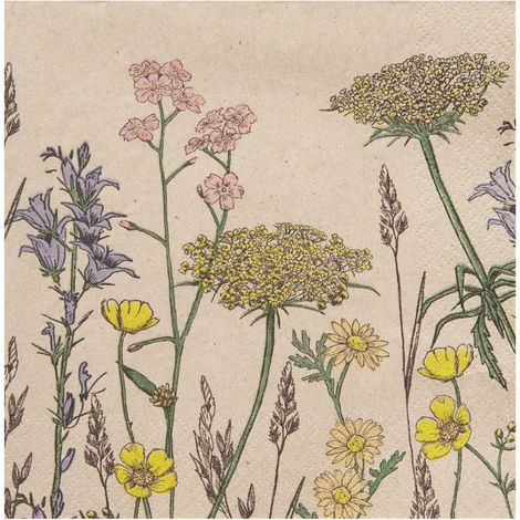 Serviettes en Papier Recyclé Floral Vaisselle Jetable Écologique Printemps Pâques Anniversaire, 20 Pièces, Bleu Vert Jaune (1/5)