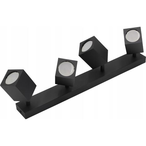 Lámpara de techo de cuatro luces GU10 40W negra LOFT QUANTUS (1/5)