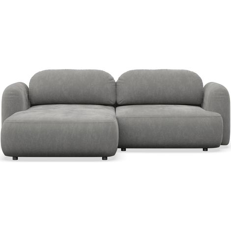 Selsey Tvoya – Ecksofa mit Schlaffunktion, Ottomane links, graues Chenille