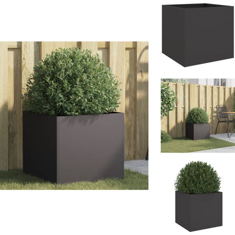 Jardinière noir 42x40x39 cm acier - Jardin - Pots De Fleurs - Jardinière Extérieure - Déco Jardin - Balcon (1/5)