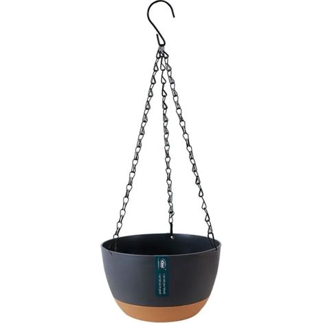 (Gris-L) Panier suspendu épais de style nordique, pot de fleurs suspendu pour plantes d'intérieur et de balcon, système d'absorption d'eau automatique (1/4)