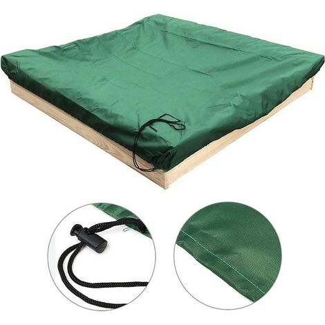 120x120cm Couverture de bac à sable,Couverture carrée imperméable en tissu Oxford Protection anti poussière avec cordon de serrage (1/5)