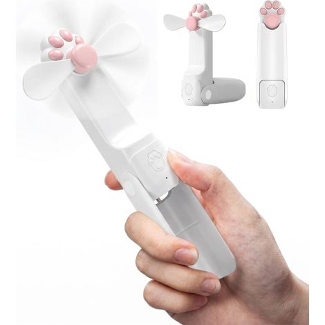 Mini Ventilateur de Poche Portable Pliantavec avec Batterie Rechargeable USB [14-22 heures de travail], 3 Vitesses Reglables avec Batterie Externe, Fonction Lampe de Poche (1/5)