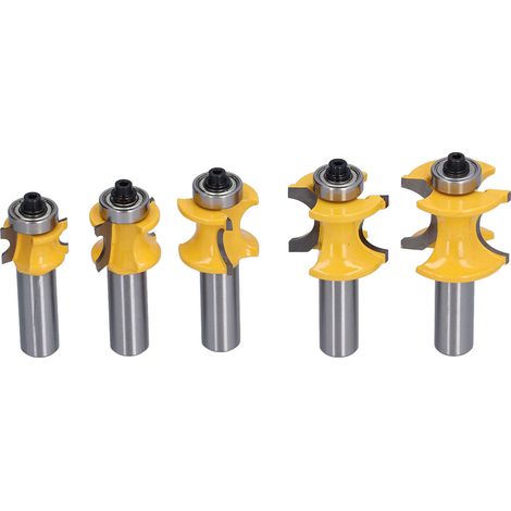 Lot de 5 fraises à bois boucane demi-ronde queue 1/2 po acier carbone alliage pour fraiseuse CNC (1/5)