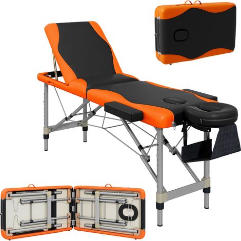 HOMCOM Portable Massage Table Beauty Therapy Couch Bed Spa Aluminum Orange (1/5)