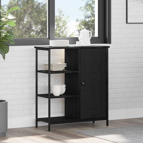 Sideboard Schwarz Eichen-Optik 70 x 30 x 80 cm