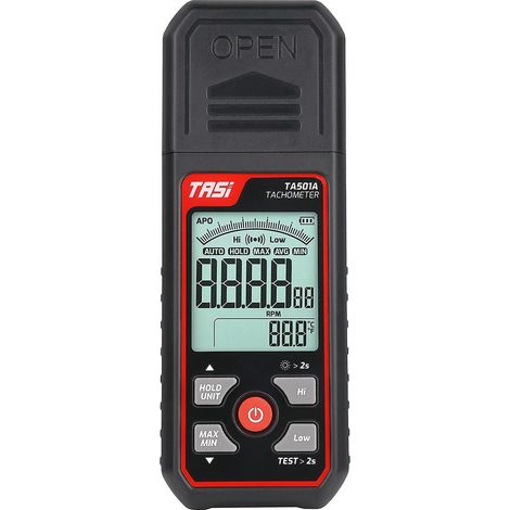 TASI TA501A Digitaler Drehzahlmesser mit LCD-Drehzahlanzeige, berührungsloser digitaler Handdrehzahlmesser mit Lasergeschwindigkeit