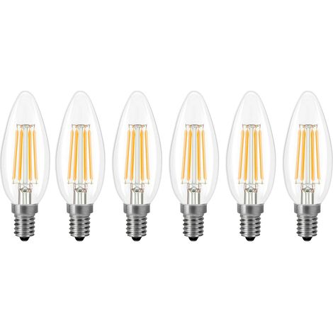 Ampoule LED 4W E14, blanc chaud 2700K, style vintage, équivalent 40W, lot de 6 (1/5)
