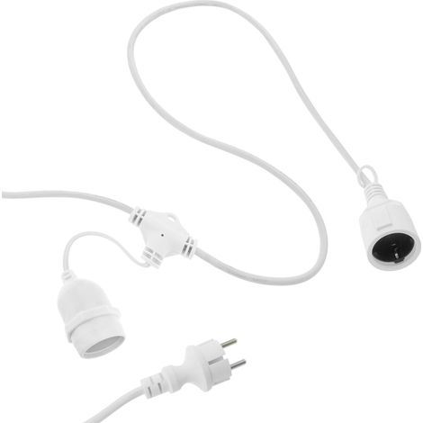 PrimeMatik - Guirlande 20 ampoules pour extérieur avec E27 calotte IP44 cordon alimentation 10m extensible blanC (1/5)