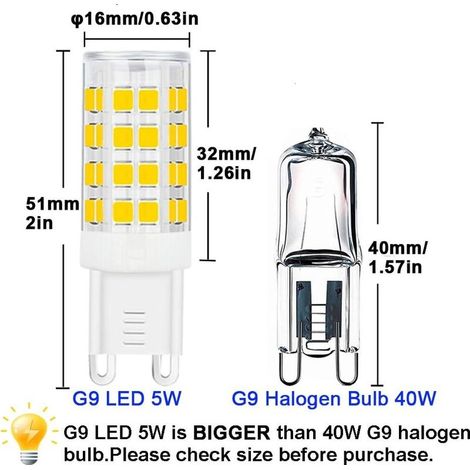 Lot de 10 Projecteur LED, ampoule LED G9, 5 W blanc chaud blanc froid, ampoules LED à économie d\\'énergie, ampoule halogène de rechange, AC 220 V non dimmable (1/5)