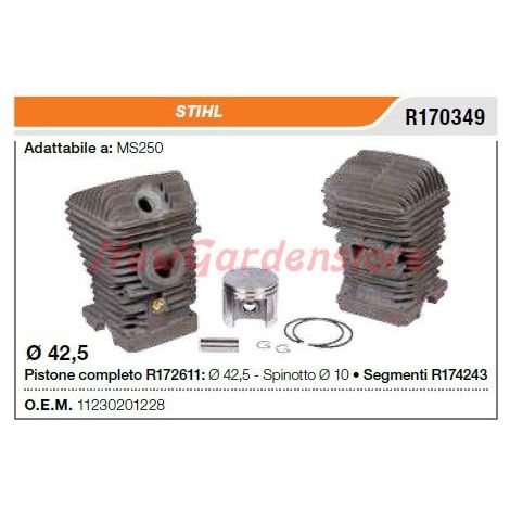 Cilindro pistone segmenti STIHL motosega MS250 R170349