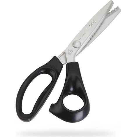 Ciseaux Cranteurs Couture 23 cm Acier Inox Poignée Nylon Ergonomique Coupe Tissu Précise Usage Pro et Loisirs Créatifs
