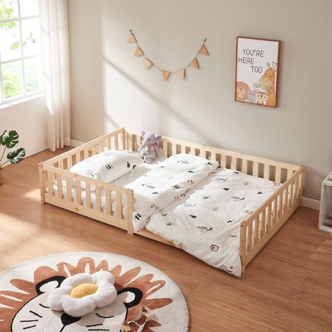 Bodenbett Tanna 120x200 cm Natur [en.casa] (1/5)