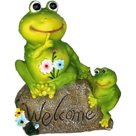 Frosch-Gartendekoration, Froschstatue aus Kunstharz, Willkommensfigur für unseren Garten (1/5)