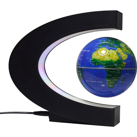 3-Zoll-Magnetglobus mit schwebender Schwebefunktion, C-förmigem Sockel und LED-Beleuchtung für den Unterricht