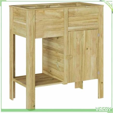 Jardinière en bois - FAFEICY - 3385878 - Avec étagère - Marron - Pinède imprégnée (1/5)