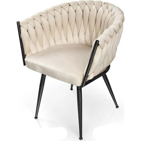 Set due poltrone in velluto beige cm 63x43x80h