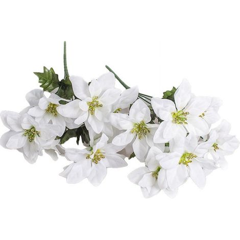 Bouquet Artificiel - Plante à Fleurs en Tissu Soyeux - Décoration Noël Arbre Fête Mariage Intérieur - 5 Pièces (1/5)