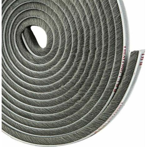 Joint brosse adhésif pour porte coulissante – Isolant anti froid et poussière – Longueur 4,9m x 5mm x 9mm – Pour fenêtres et armoires (1/5)