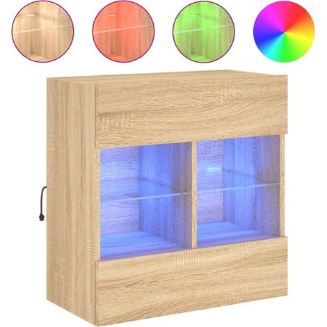 Maison Exclusive - TV-Wandschrank mit LED-Leuchten Sonoma-Eiche 5
