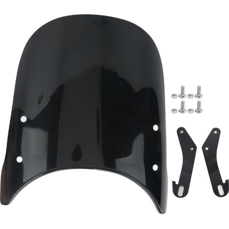 Déflecteur de vent de moto universel anti-fissures résistant aux rayures adapté aux phares ronds Triumph Bonneville 57 pouces (noir) (1/4)