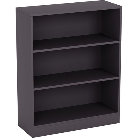 Bibliothèque Basse Cambridge, Étagère Autoportante, Rangement, Salon, 75x60x24cm, 3 Niveaux, Gris (1/5)