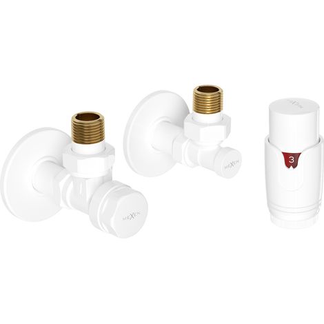 Mexen G00 Thermostat-Set Eckventil mit Abdeckung R, weiß - W901-900-904-20 (1/2)