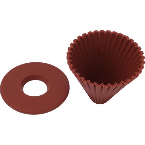 Filtre à café manuel en silicone, compatible lave-vaisselle, marron. (1/5)