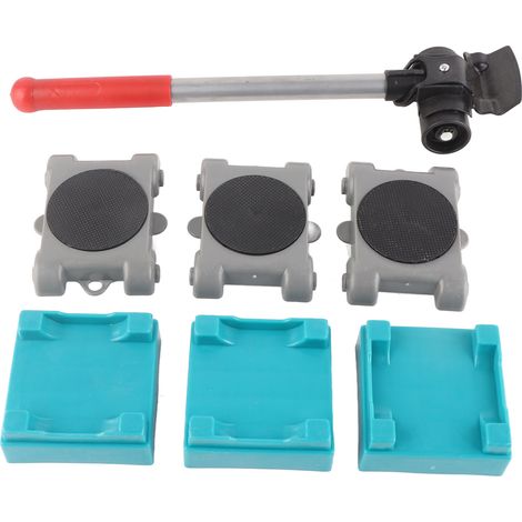 Lot de 8 chariots de transport lourd Triangle Heavy Duty, en fer et ABS PVC, capacité de charge 200kg, pour déplacer meubles (1/5)