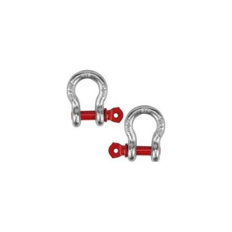 Lot de 2 manilles en acier galvanisé haute résistance – Charge maximale 1 tonne – Fixation par boulons à œil pour levage et remorquage