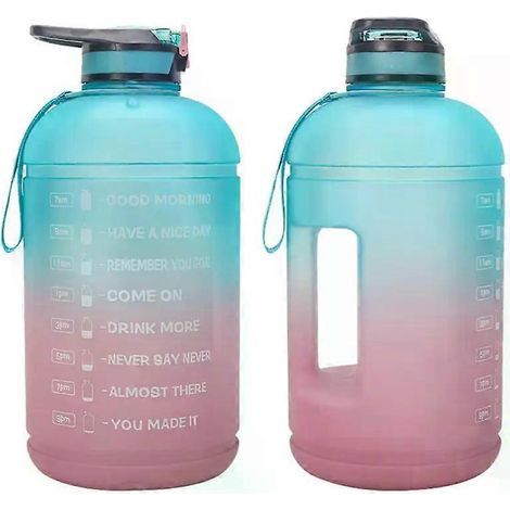Gourde de 3.7 L (1 gallon) avec indicateur de temps et filtre intégré. sans BPA. idéale pour le sport et le fitness.