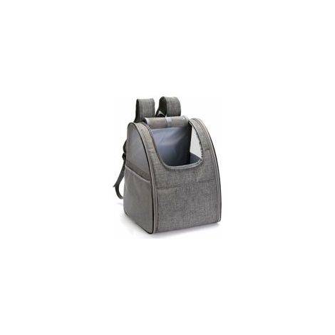Sac à dos pliable pour chat et petit chien, transport respirant, mesh, coussin intérieur, gris –