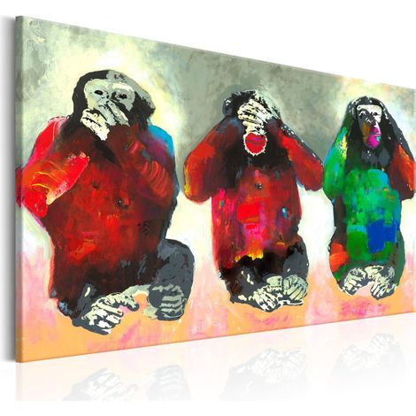 Tableau Imprimé "Three Wise Monkeys" 60 x 90 cm (1/2)