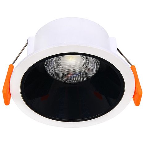 Spot LED encastrable 6W blanc noir 480lm 6400K rond AMARA HOROZ downlight plafond intérieur
