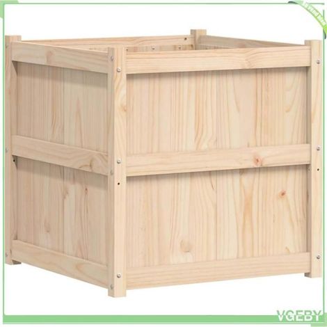 Jardinière d'extérieur - FAFEICY - 837434 - Bois de pin massif - 70x70x70 cm - Carré (1/5)
