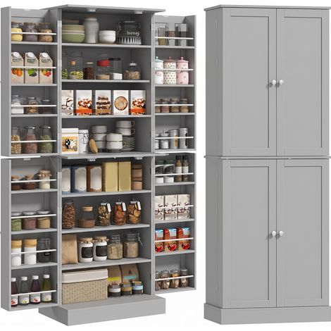 Armoire de Cuisine Buffet Cuisine Moderne 60 x 35 x 166 cm Gris (1/5)