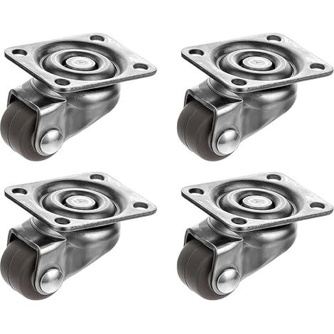 Lot de 4 petites roulettes pivotantes à 360° avec roulements à billes pour petits meubles, ustensiles de cuisine, seau à franges (12 mm) (1/5)