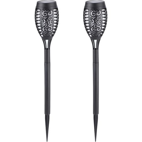 Lampe torche solaire LED extérieure étanche à effet flamme pour jardin, pelouse et aménagement paysager (1/5)