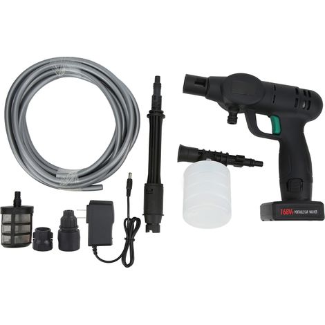 Pistolet de lavage sans fil haute pression batterie lithium 110-240V pour voiture vélo moto arrosage (1/5)