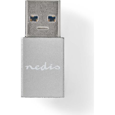 Adaptador usb a usb 32 generacion 1 usb a macho usb c hembra 5 gbps redondo niquelado negro caja (1/5)
