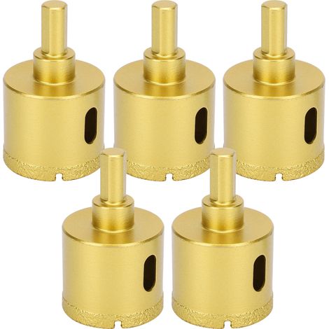 Lot de 5 forets diamantés 40mm pour percer granit, céramique, béton, marbre - Outils de coupe pour carrelage (1/5)