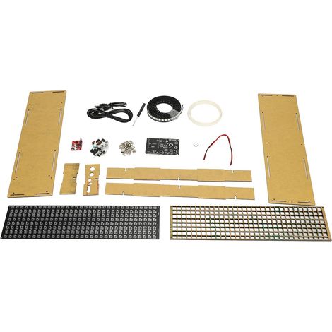 Digital Clock Soldering Kit, Dimmable RVB Full Color Voice contrôlé 32x8 Dot Spectrum Electronic Project Parts, pour l'apprentissage électronique (1/5)