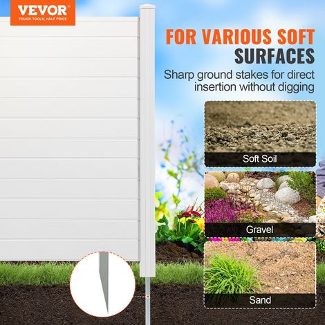 Panneau Brise Vue Extérieur 127x127 cm Clôture de Jardin Horizontale Kit 3 Panneaux de Confidentialité avec Piquets Métalliques, Ac… (1/5)