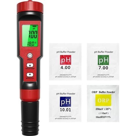 pH Chlore Mètre Piscine 7-en-1, Testeur PH Chlore Salinité ORP TDS EC Température, Tester Qualité Eau de haute précision avec fonction ATC pour piscines, eau potable, aquarium, hydroponie (1/5)