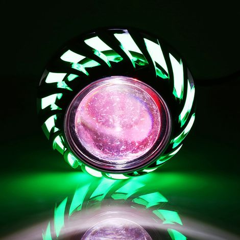 LED-Optik Motorrad-Projektorscheinwerfer mit einzelnem Halo, Angel Eye, Devil Spot, grün (1/5)