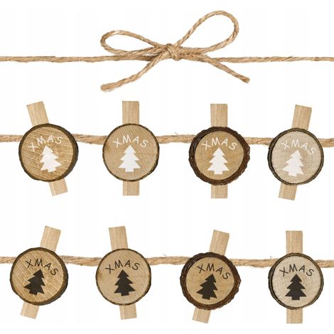 DECORAZIONI NATALIZIE SET 8 ALBERI IN LEGNO KL-21X11