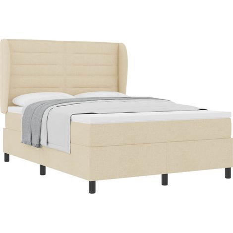 Maison Exclusive - Letto a molle con materasso Crema 140 x 190 cm Tessuto