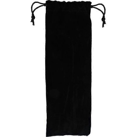 Pochette en flanelle noire (1 pièce) pour pailles en acier inoxydable, étui de transport pratique pour pailles, couverts (fourchette, cuillère)-Black (1/4)