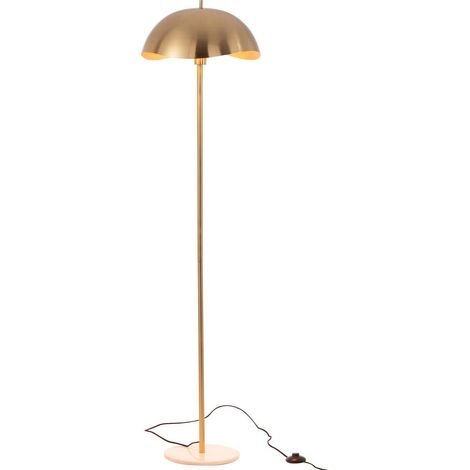 Lampadaire doré en métal et marbre élégance intemporelle - Doré finition marbre blanc (1/4)